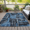 Piper Looms Chantille Abstract ACN2015 Black Machine Washable Area Rug Outdoor Lifestyle Image Feature