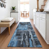 Piper Looms Chantille Abstract ACN2015 Black Machine Washable Area Rug Runner Lifestyle Image Feature