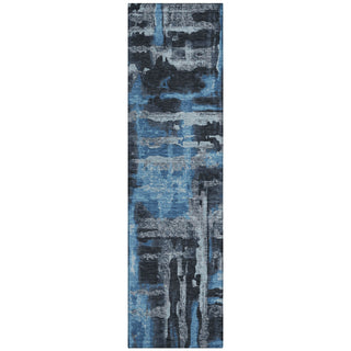 Piper Looms Chantille Abstract ACN2015 Black Machine Washable Area Rug Runner Main Image