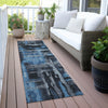 Piper Looms Chantille Abstract ACN2015 Black Machine Washable Area Rug Runner Outdoor Lifestyle Image Feature