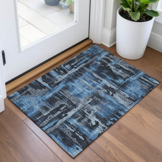 Piper Looms Chantille Abstract ACN2015 Black Machine Washable Area Rug Scatter Lifestyle Image Feature