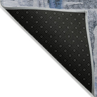 Piper Looms Chantille Abstract ACN2015 Blue Machine Washable Area Rug Backing Image