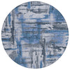 Piper Looms Chantille Abstract ACN2015 Blue Machine Washable Area Rug Round Main Image