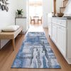 Piper Looms Chantille Abstract ACN2015 Blue Machine Washable Area Rug Runner Lifestyle Image Feature
