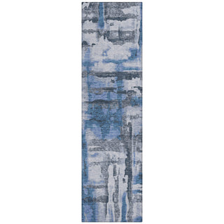 Piper Looms Chantille Abstract ACN2015 Blue Machine Washable Area Rug Runner Main Image