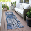 Piper Looms Chantille Abstract ACN2015 Blue Machine Washable Area Rug Runner Outdoor Lifestyle Image Feature