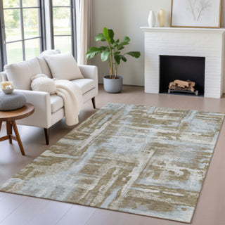 Piper Looms Chantille Abstract ACN2015 Brown Machine Washable Area Rug Lifestyle Image Feature