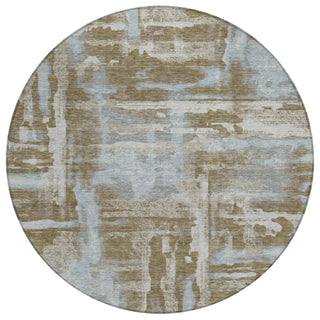 Piper Looms Chantille Abstract ACN2015 Brown Machine Washable Area Rug Round Main Image