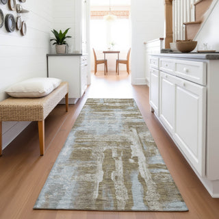 Piper Looms Chantille Abstract ACN2015 Brown Machine Washable Area Rug Runner Lifestyle Image Feature