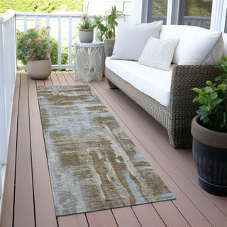 Piper Looms Chantille Abstract ACN2015 Brown Machine Washable Area Rug Runner Outdoor Lifestyle Image Feature