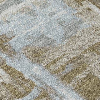 Piper Looms Chantille Abstract ACN2015 Brown Machine Washable Area Rug Swatch Image