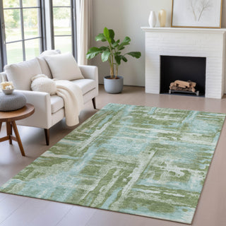 Piper Looms Chantille Abstract ACN2015 Cactus Machine Washable Area Rug Lifestyle Image Feature