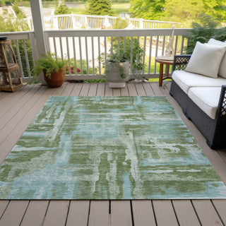 Piper Looms Chantille Abstract ACN2015 Cactus Machine Washable Area Rug Outdoor Lifestyle Image Feature