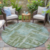 Piper Looms Chantille Abstract ACN2015 Cactus Machine Washable Area Rug Round Outdoor Lifestyle Image Feature