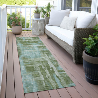 Piper Looms Chantille Abstract ACN2015 Cactus Machine Washable Area Rug Runner Outdoor Lifestyle Image Feature