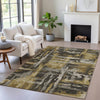 Piper Looms Chantille Abstract ACN2015 Coffee Machine Washable Area Rug Lifestyle Image Feature