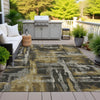 Piper Looms Chantille Abstract ACN2015 Coffee Machine Washable Area Rug Outdoor Lifestyle Image Feature