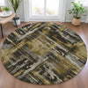 Piper Looms Chantille Abstract ACN2015 Coffee Machine Washable Area Rug Round Lifestyle Image Feature