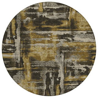 Piper Looms Chantille Abstract ACN2015 Coffee Machine Washable Area Rug Round Main Image