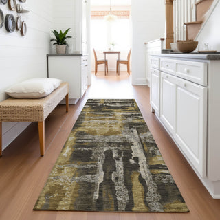 Piper Looms Chantille Abstract ACN2015 Coffee Machine Washable Area Rug Runner Lifestyle Image Feature