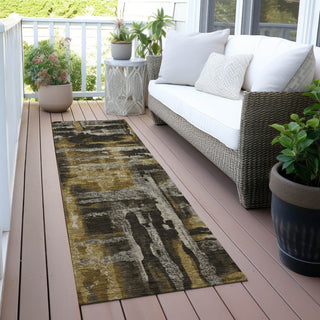 Piper Looms Chantille Abstract ACN2015 Coffee Machine Washable Area Rug Runner Outdoor Lifestyle Image Feature