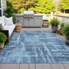 Piper Looms Chantille Abstract ACN2015 Denim Machine Washable Area Rug Outdoor Lifestyle Image Feature
