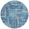 Piper Looms Chantille Abstract ACN2015 Denim Machine Washable Area Rug Round Main Image