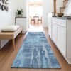 Piper Looms Chantille Abstract ACN2015 Denim Machine Washable Area Rug Runner Lifestyle Image Feature