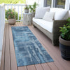 Piper Looms Chantille Abstract ACN2015 Denim Machine Washable Area Rug Runner Outdoor Lifestyle Image Feature