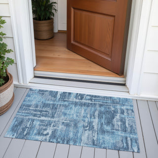 Piper Looms Chantille Abstract ACN2015 Denim Machine Washable Area Rug Scatter Outdoor Lifestyle Image Feature