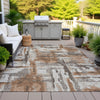 Piper Looms Chantille Abstract ACN2015 Paprika Machine Washable Area Rug Outdoor Lifestyle Image Feature