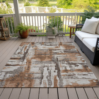 Piper Looms Chantille Abstract ACN2015 Paprika Machine Washable Area Rug Outdoor Lifestyle Image Feature