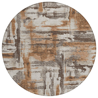 Piper Looms Chantille Abstract ACN2015 Paprika Machine Washable Area Rug Round Main Image