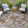 Piper Looms Chantille Abstract ACN2015 Paprika Machine Washable Area Rug Round Outdoor Lifestyle Image Feature