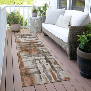 Piper Looms Chantille Abstract ACN2015 Paprika Machine Washable Area Rug Runner Outdoor Lifestyle Image Feature