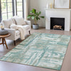 Piper Looms Chantille Abstract ACN2015 Teal Machine Washable Area Rug Lifestyle Image Feature