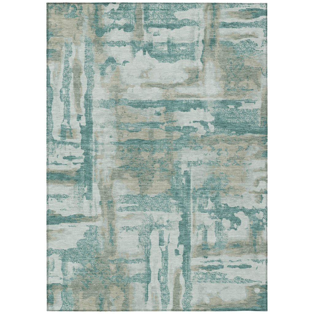 Piper Looms Chantille Abstract ACN2015 Teal Machine Washable Area Rug main image