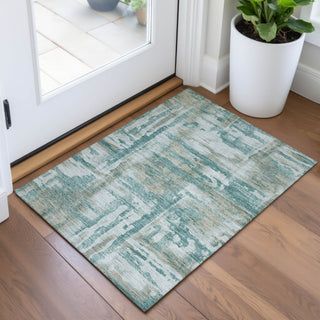 Piper Looms Chantille Abstract ACN2015 Teal Machine Washable Area Rug Scatter Lifestyle Image Feature