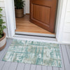 Piper Looms Chantille Abstract ACN2015 Teal Machine Washable Area Rug Scatter Outdoor Lifestyle Image Feature