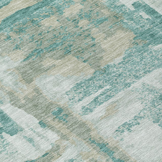 Piper Looms Chantille Abstract ACN2015 Teal Machine Washable Area Rug Swatch Image