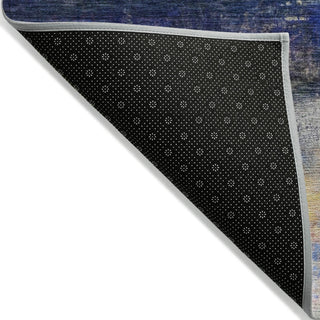 Piper Looms Chantille Abstract ACN2016 Blue Machine Washable Area Rug Backing Image
