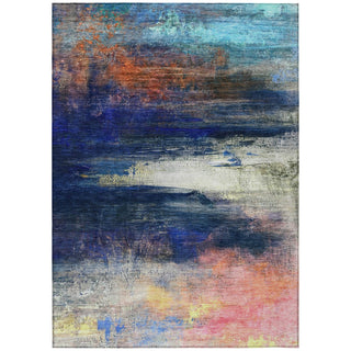 Piper Looms Chantille Abstract ACN2016 Blue Machine Washable Area Rug main image