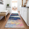Piper Looms Chantille Abstract ACN2016 Blue Machine Washable Area Rug Runner Lifestyle Image Feature