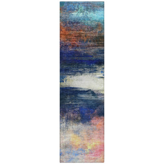 Piper Looms Chantille Abstract ACN2016 Blue Machine Washable Area Rug Runner Main Image