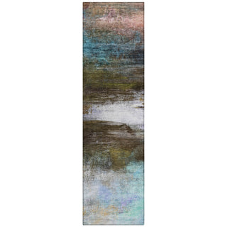 Piper Looms Chantille Abstract ACN2016 Brown Machine Washable Area Rug Runner Main Image