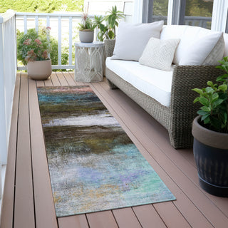 Piper Looms Chantille Abstract ACN2016 Brown Machine Washable Area Rug Runner Outdoor Lifestyle Image Feature