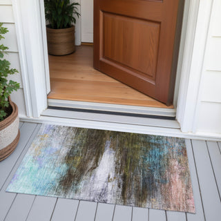 Piper Looms Chantille Abstract ACN2016 Brown Machine Washable Area Rug Scatter Outdoor Lifestyle Image Feature