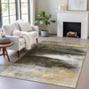 Piper Looms Chantille Abstract ACN2016 Chocolate Machine Washable Area Rug Lifestyle Image Feature
