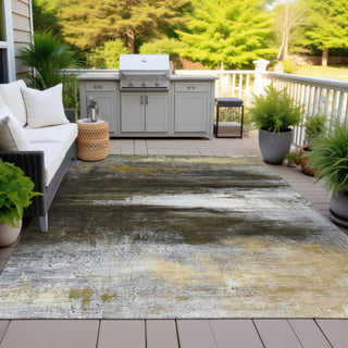 Piper Looms Chantille Abstract ACN2016 Chocolate Machine Washable Area Rug Outdoor Lifestyle Image Feature