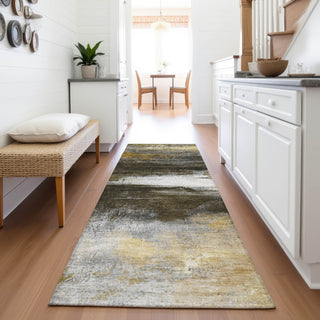 Piper Looms Chantille Abstract ACN2016 Chocolate Machine Washable Area Rug Runner Lifestyle Image Feature